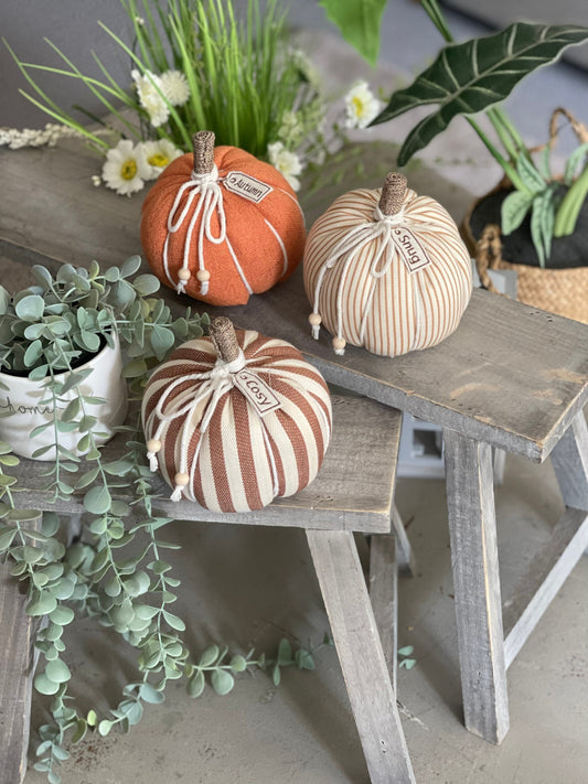 Fabric Pumpkins - Choice of 3 Colours