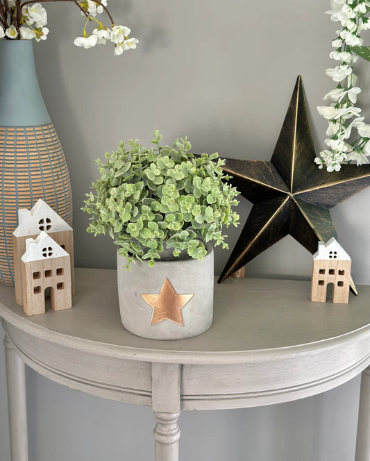 Cement Gold Star Planter  - 2 sizes available