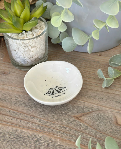 I Love Us Small Porcelain Wobbly Bowl