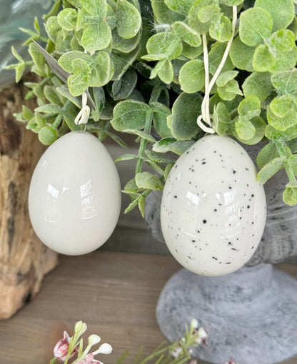 Hanging White Porcelain Easter Eggs - 3 Designs