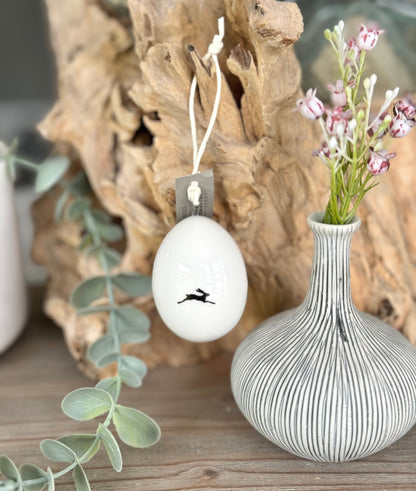 Hanging White Porcelain Easter Eggs - 3 Designs