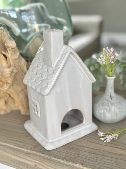 White Ceramic Tea light House