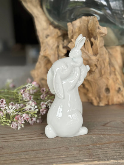 White Kissing Bunnies