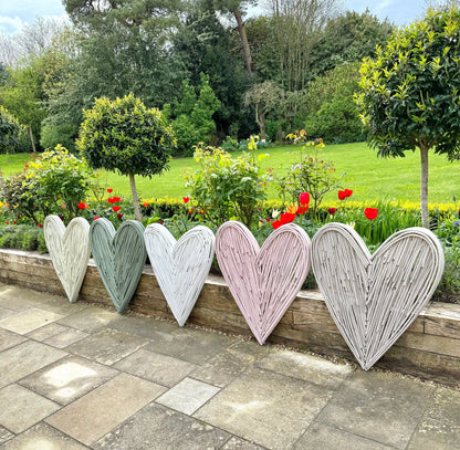 Large Garden Green Wicker Heart- 85cm