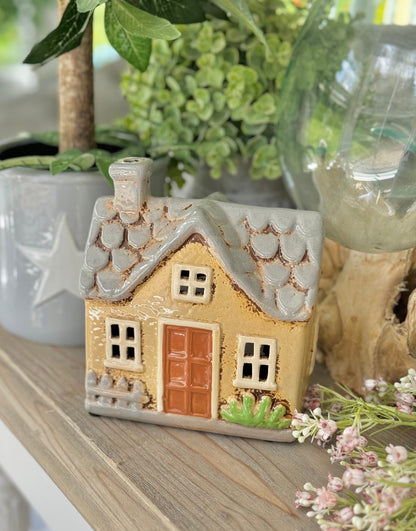 Cream Cottage Tealight Holder