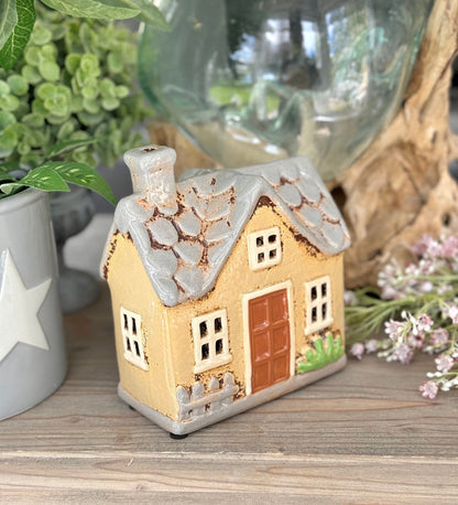 Cream Cottage Tealight Holder