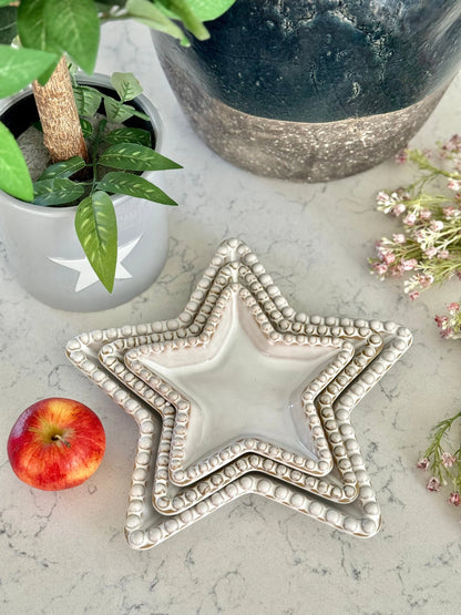 Beaded Star Plates (Set of 3)