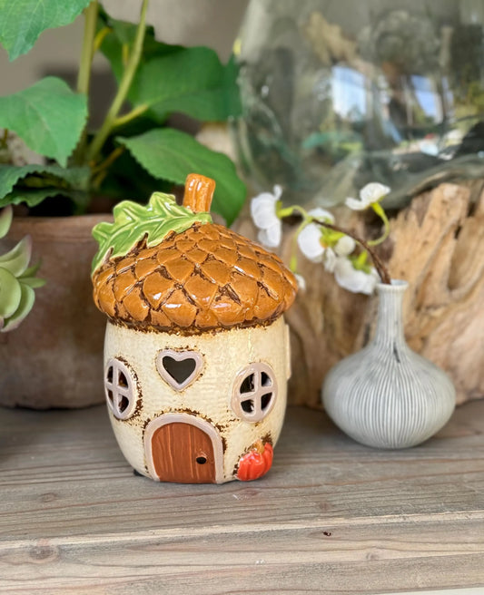Ceramic Acorn House Tealight