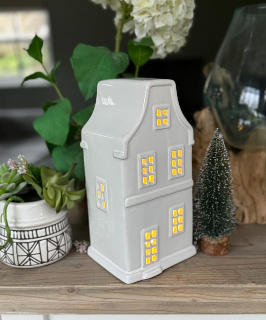 Tall White LED House