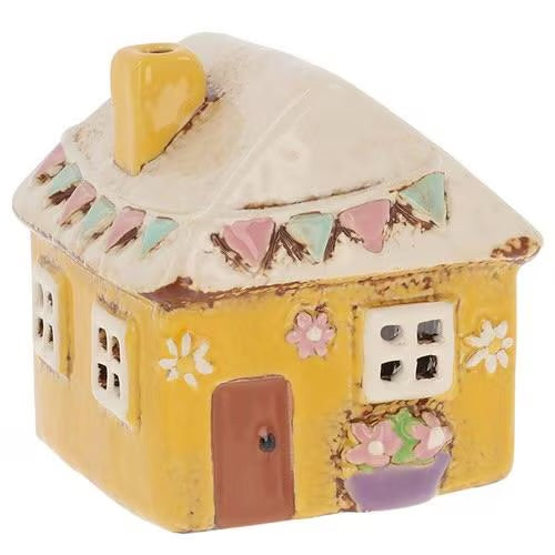 Mini Garden Village Tea Light House - 3 Colours Available