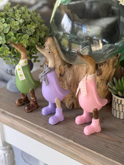 Hand Painted Wooden Duck - Available in 3 colours