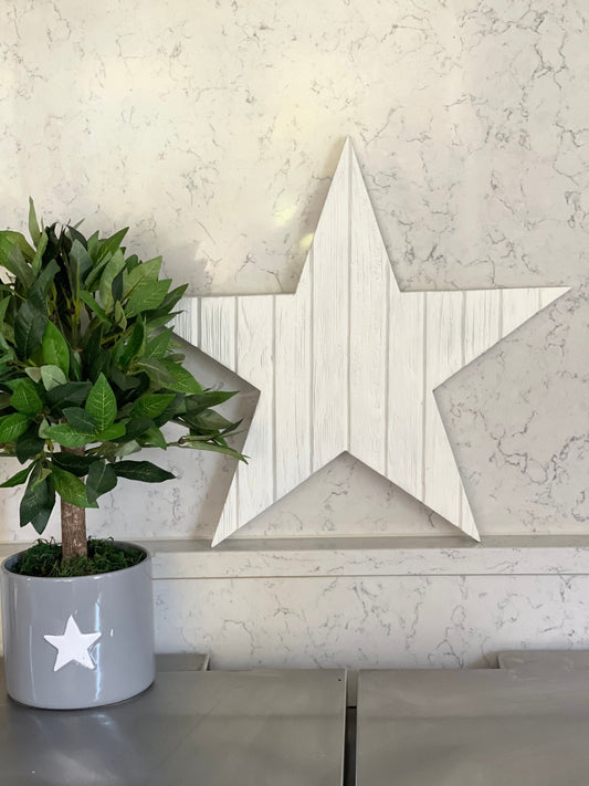 Wooden Wall Star - White