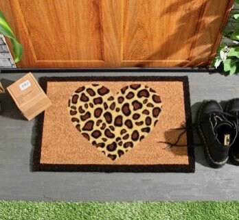 Leopard Heart Non-Slip Door Mat