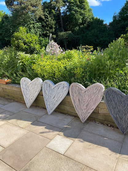 Large Taupe Wicker Heart- 85cm