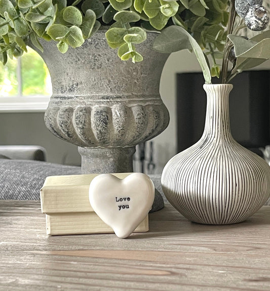 Gift Box - "Love You " Porcelain Heart