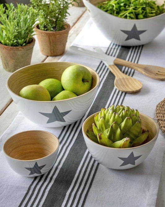 Set of 3 Bamboo Star Salad Bowls