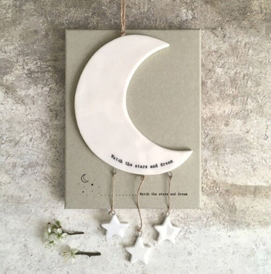 East Of India Porcelain Mobile - Moon