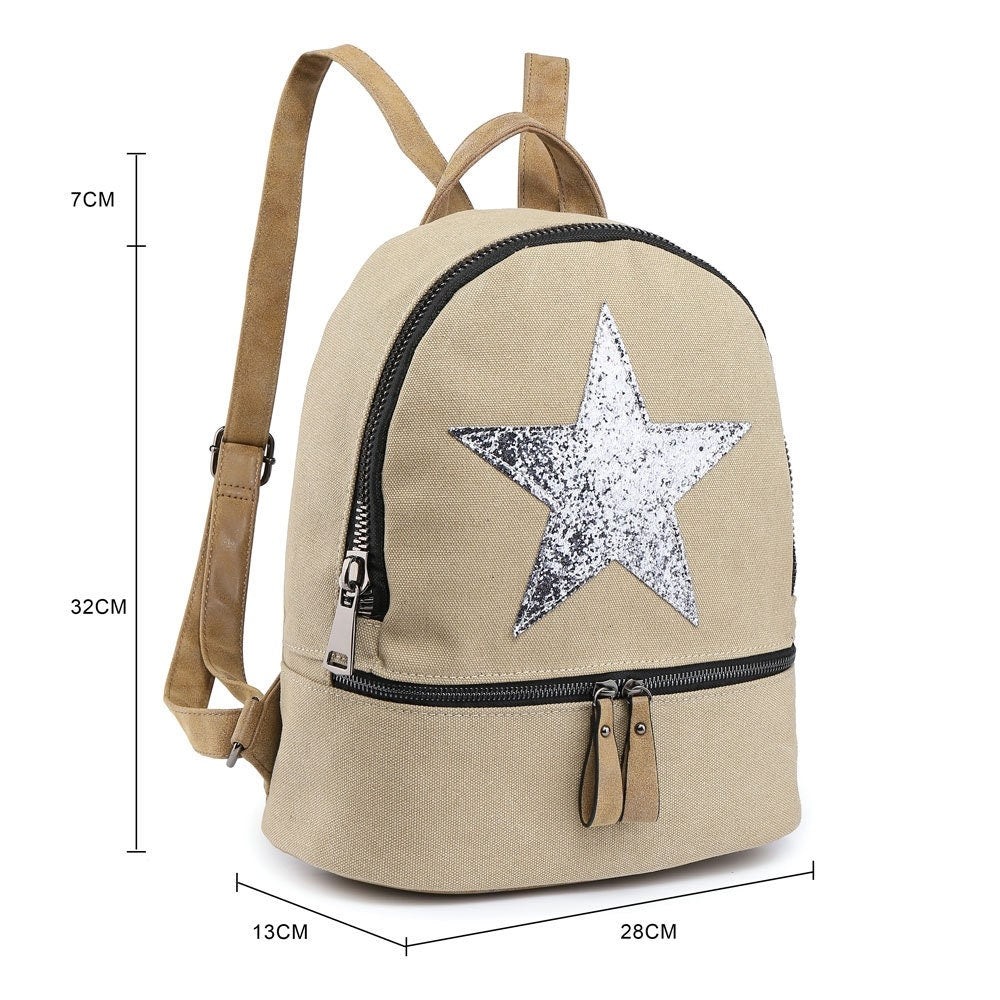 Dark Grey Rucksack/Backpack with Silver Star