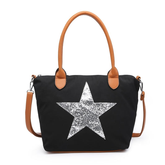 Lightweight Black Nylon Star Bag