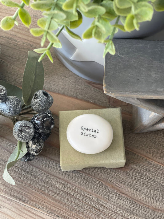 Gift Box - "Special Sister " Porcelain Pebble