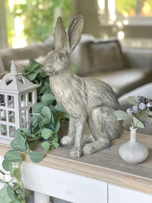 Large Metallic Hare Statue