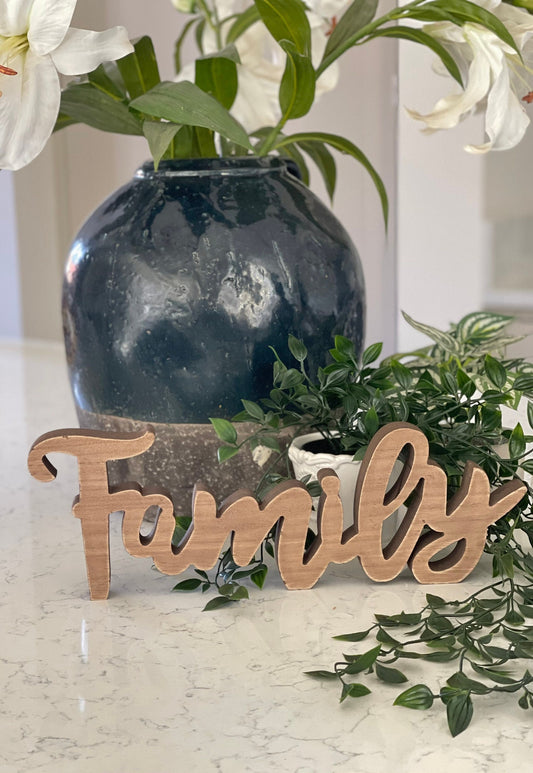 Cutout Family Letter Sign Tabletop Decor