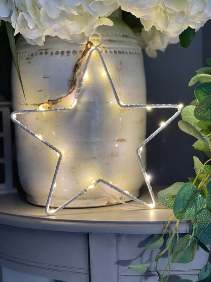 White Wire LED Star