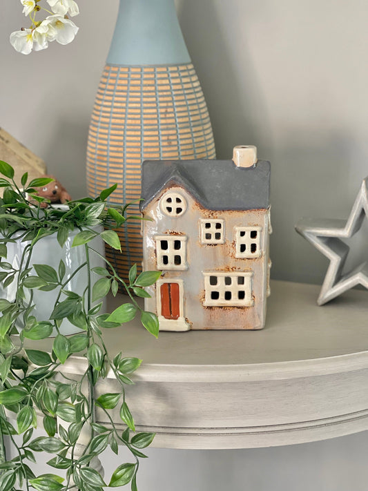 Ceramic House Lantern/Candle Holder