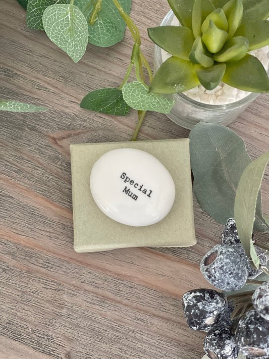 Gift Box - "Special Mum " Porcelain Pebble