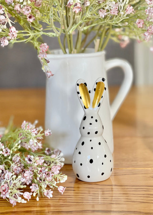 Ceramic Black and White Spots Bunny