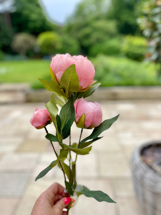 Gisela Graham Pale Pink Peony Spray.