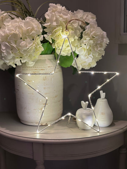 White Wire LED Star