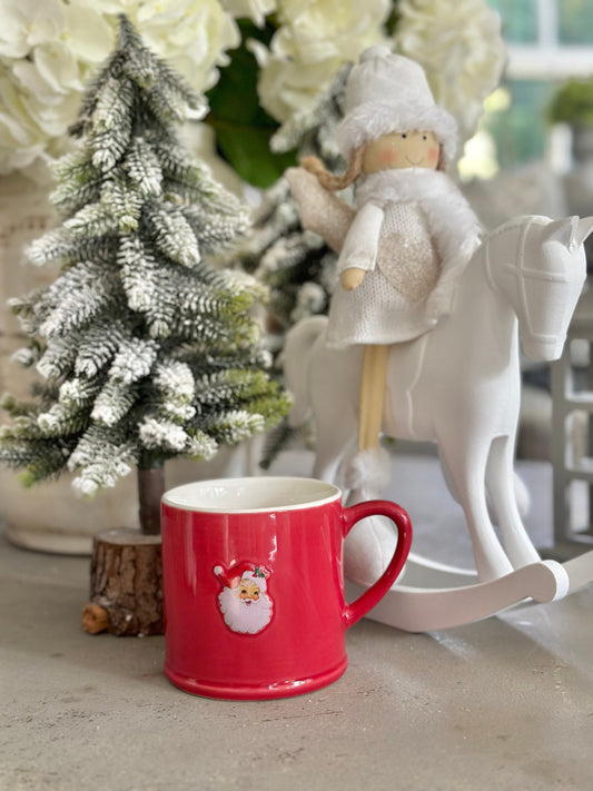 Embossed Red Christmas mug.