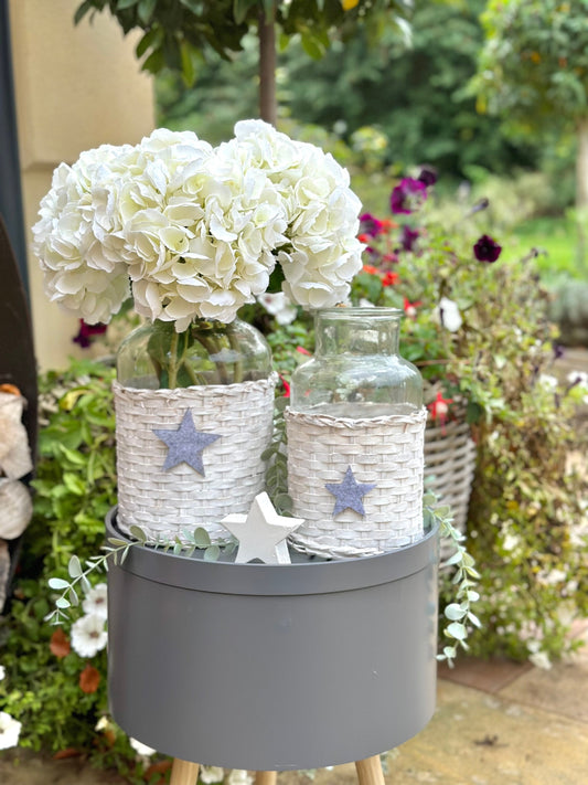 Parlane White/Grey Star Glass Jar - Available in 2 sizes