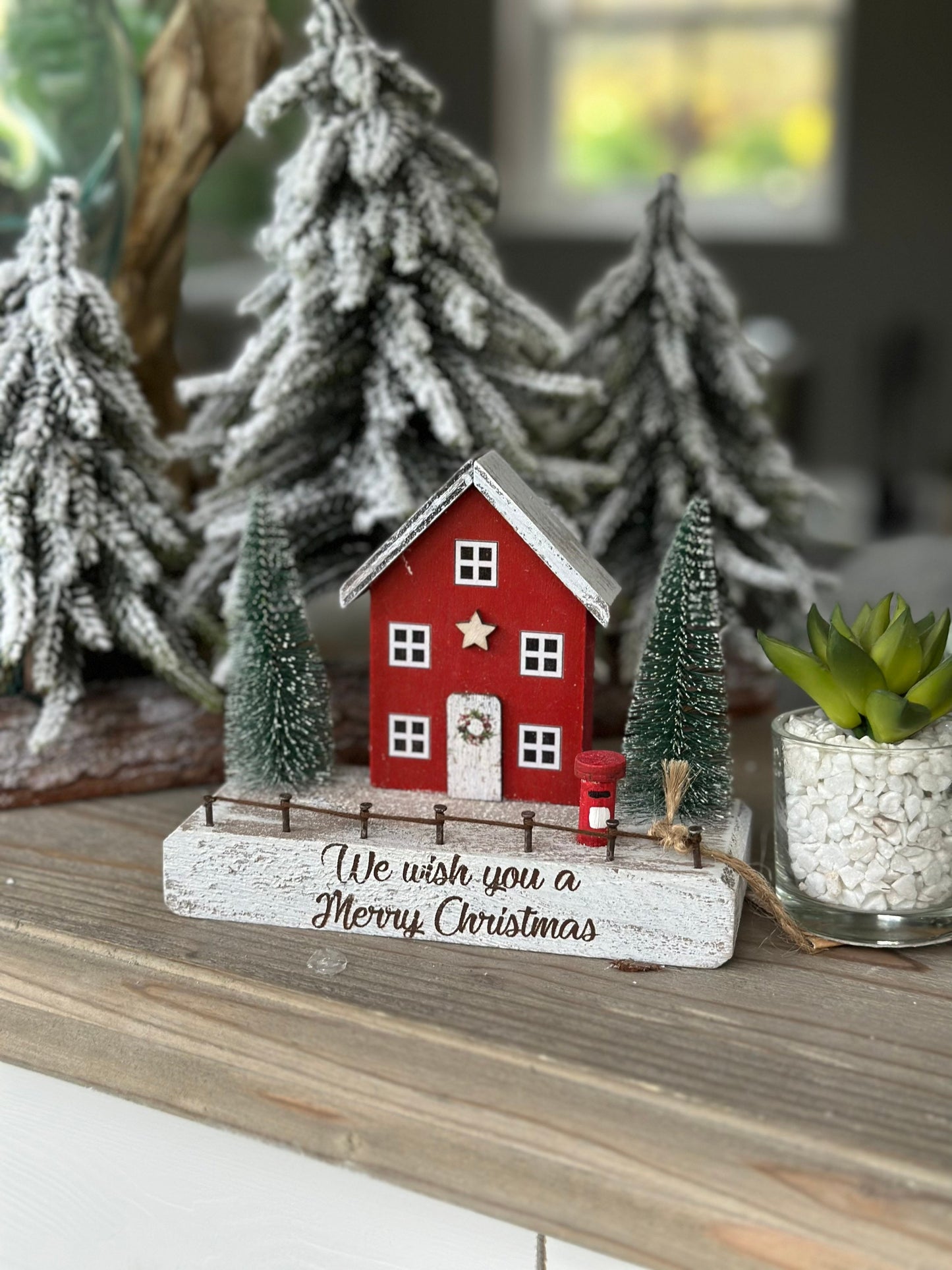 Christmas Festive Wooden House Scene