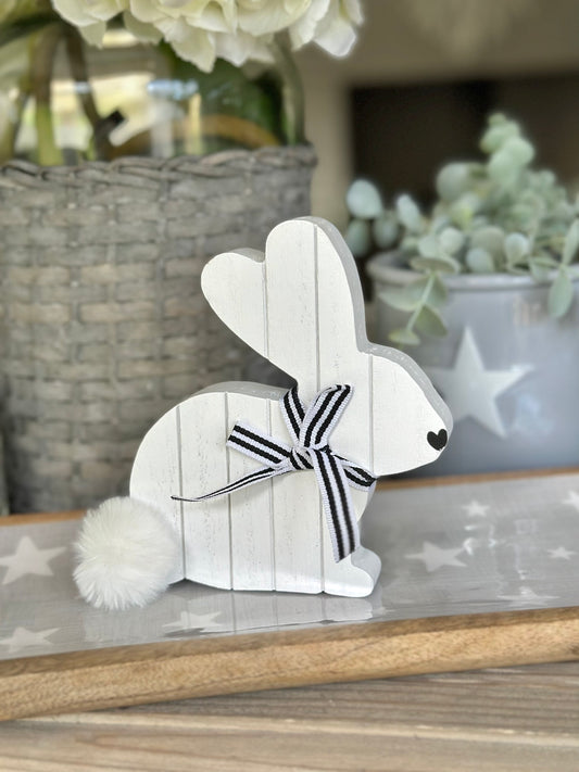 White Wooden Bunny Block