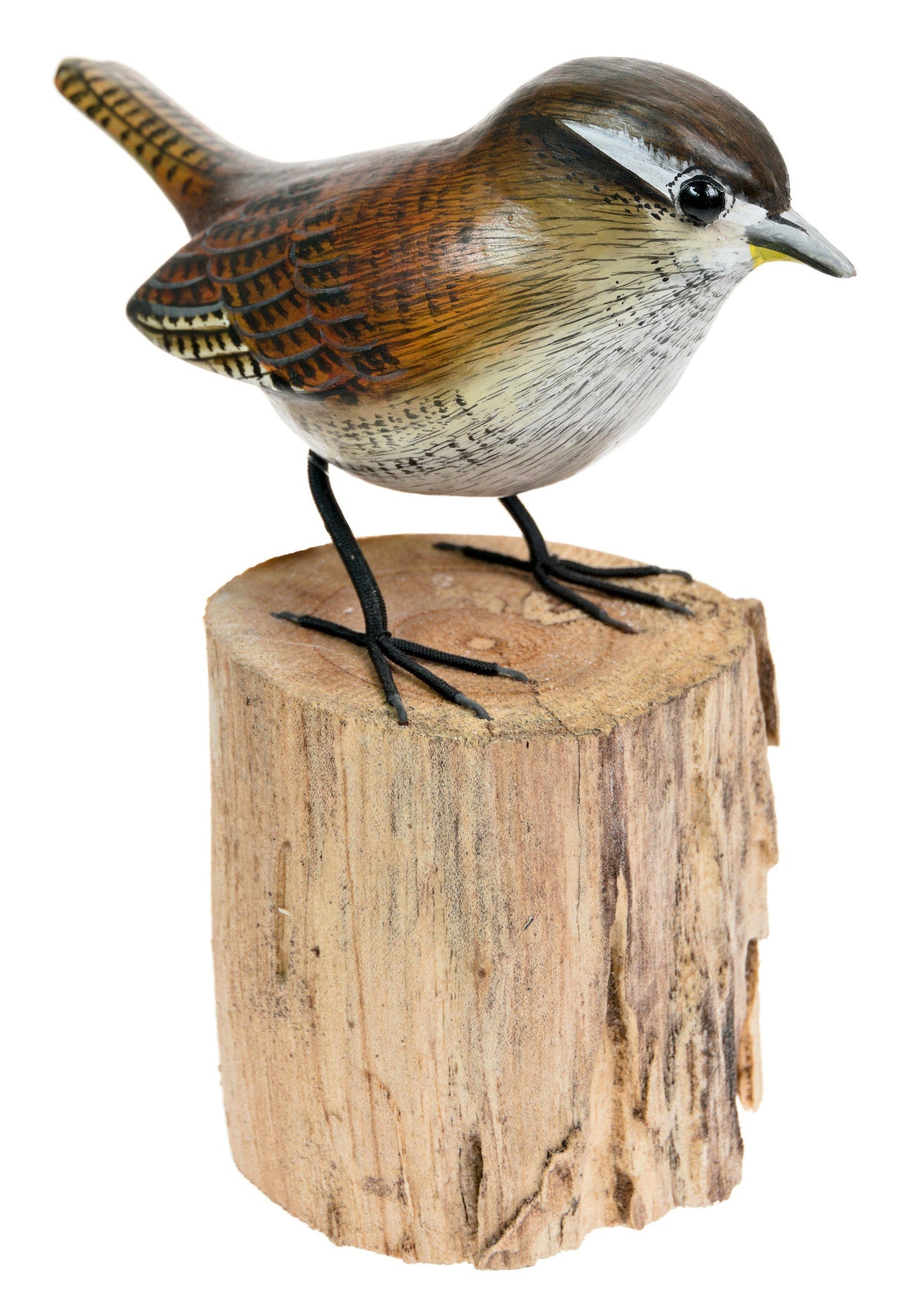 Gorgeous Carved Wooden Wren