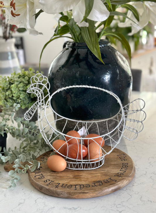 Wire Egg Basket - Rooster