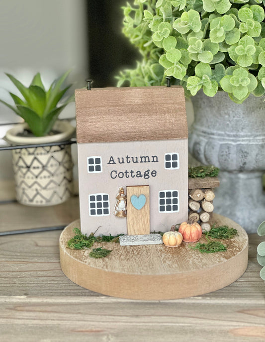 Autumn Cottage Wooden Home Scene