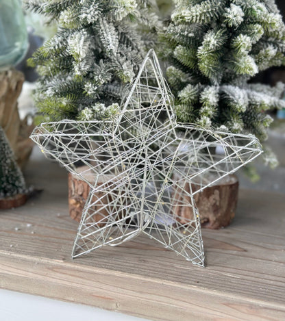 Silver Wire LED Star, 20cm