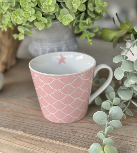 Pink Porcelain Mermaid Mug.