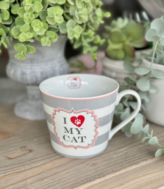 I Love My Cat Porcelain Mug