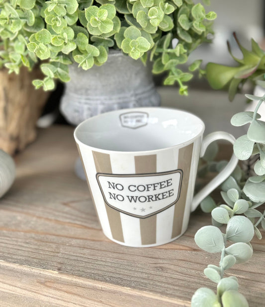 No Coffee No Workee Porcelain Mug